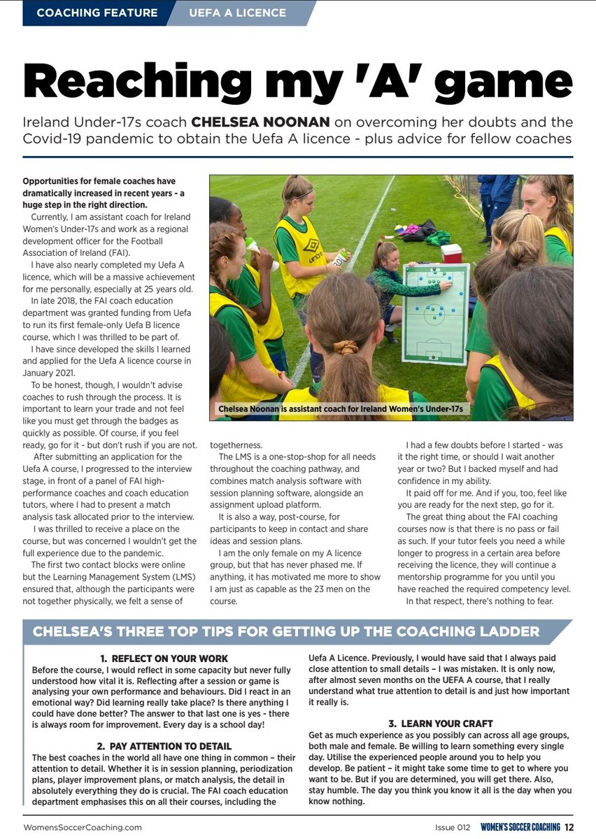 SoccerCoaching's tweet photo. #InternationalWomensDay

We've featured so many inspirational female coaches, from grassroots projects to the likes of @lisafallonsport, @Cromwell_Coach, @AmyGriffin65, @katkhosrowyar and @Swaggarlicious_.

Issue 16, themed around getting work in the game, is out TOMORROW. (2/2) https://t.co/dlUUsJQ8r5