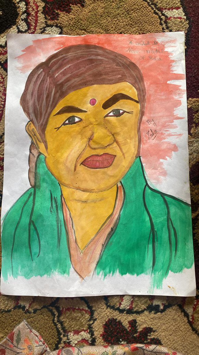 flash_shabir's tweet photo. On this woman day my daughter Zoha made a pictorial tribute to the woman who has made an inspirational difference in the lives of many across the globe ….Lata Ji https://t.co/lRzAdREaZr