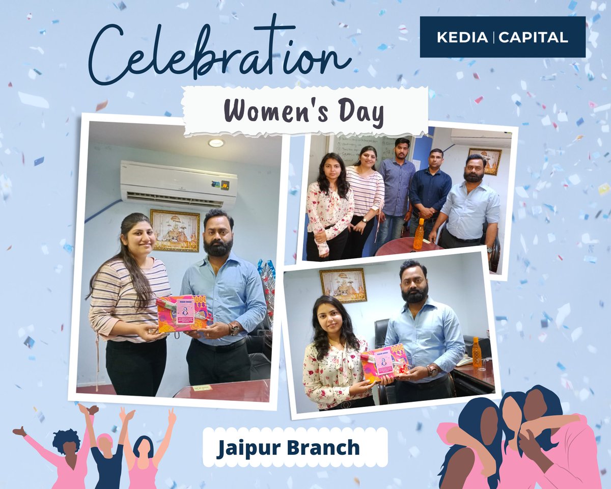 KediaCapital's tweet photo. Women's Day Celebration Across the Branches of  Kedia Capital Services Private Limited.

#IWD2022 #breakthebias #womensday #women #internationalwomensday #womenempowerment #women #womenpower #womeninbusiness #girlpower #feminism #love #kediacapital #kedia #celebrate #celebration https://t.co/gWN7jDu2JY