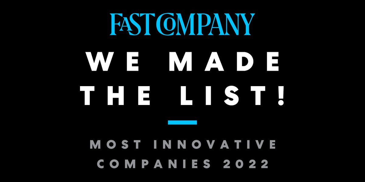 We’re on this year’s <a href="/FastCompany/">Fast Company</a>  prestigious annual list of the World’s Most Innovative Companies for 2022 and we’ve been ranked No. 2 in the Video category🎉🎥!
