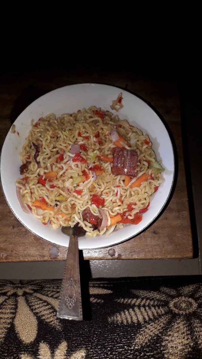 VoronskyKitchen's tweet photo. Home made noodles garnished with suya,pepper, onion and chef's magic touch 
#food https://t.co/4IDwYJ5ojv