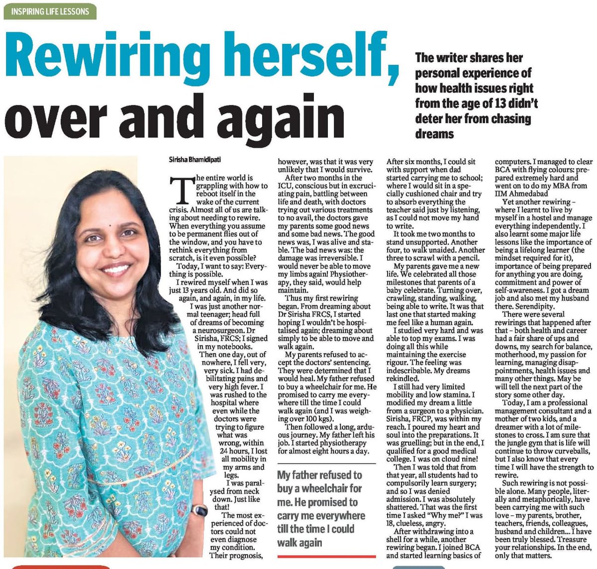 bvhk's tweet photo. Why I have decided to share the life story of @SineOfLife every few days - a tale of resilience, a tale of comebacks against setback after setback, a tale of triumph of willpower. #inspirationalsirisha 1/n https://t.co/LNJeuYjqPt
