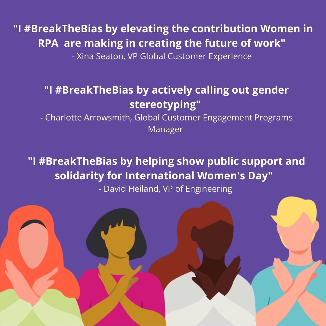 blue_prism's tweet photo. Happy #IWD!💜

This #internationalwomensday, our employees came together to celebrate the incredible women here at Blue Prism and told us how they #BreakTheBias. 

Swipe to see what they said👇 https://t.co/FxLgXGEm4J