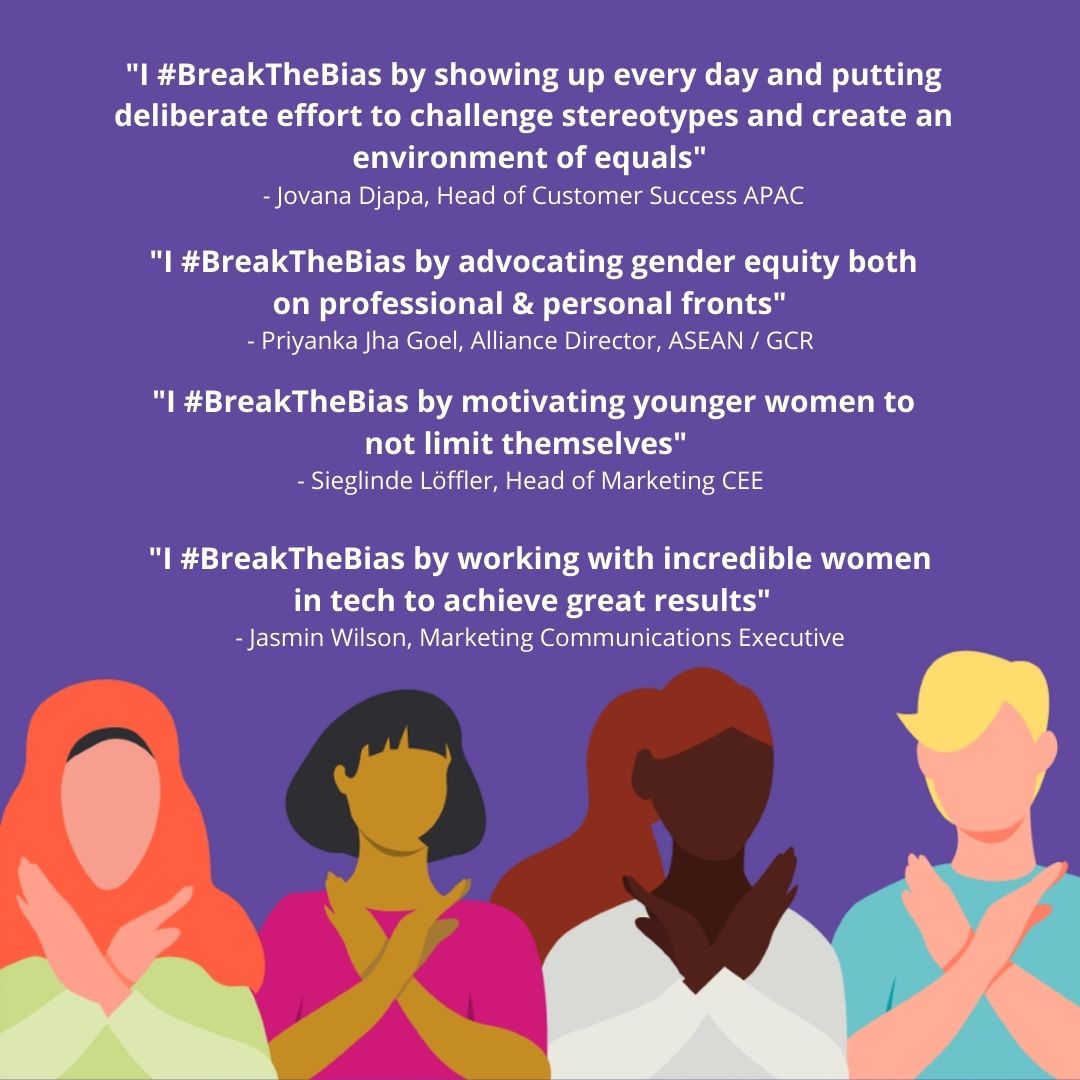 blue_prism's tweet photo. Happy #IWD!💜

This #internationalwomensday, our employees came together to celebrate the incredible women here at Blue Prism and told us how they #BreakTheBias. 

Swipe to see what they said👇 https://t.co/FxLgXGEm4J