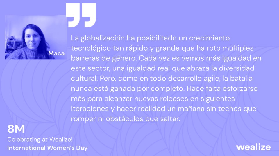 wealizedigital's tweet photo. Maca: "Un mañana sin techos que romper ni obstáculos que saltar".
#8M2022 #DiaInternacionalDeLaMujer https://t.co/vF5tldQroK