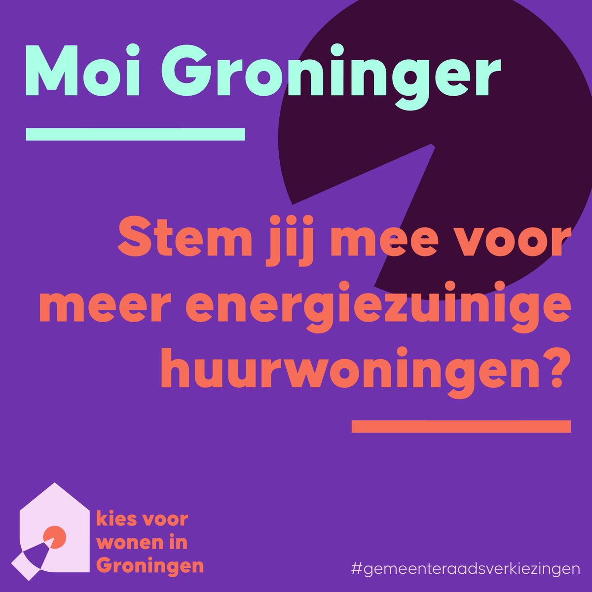 Een fijn thuis is belangrijk! De gemeentelijke politiek bepaalt hoe wij als Groningers wonen. Denk daarom bij je keuze voor een partij ook aan jouw woontoekomst. Ga stemmen en kies voor wonen in Groningen. 
#gemeenteraadsverkiezingen
