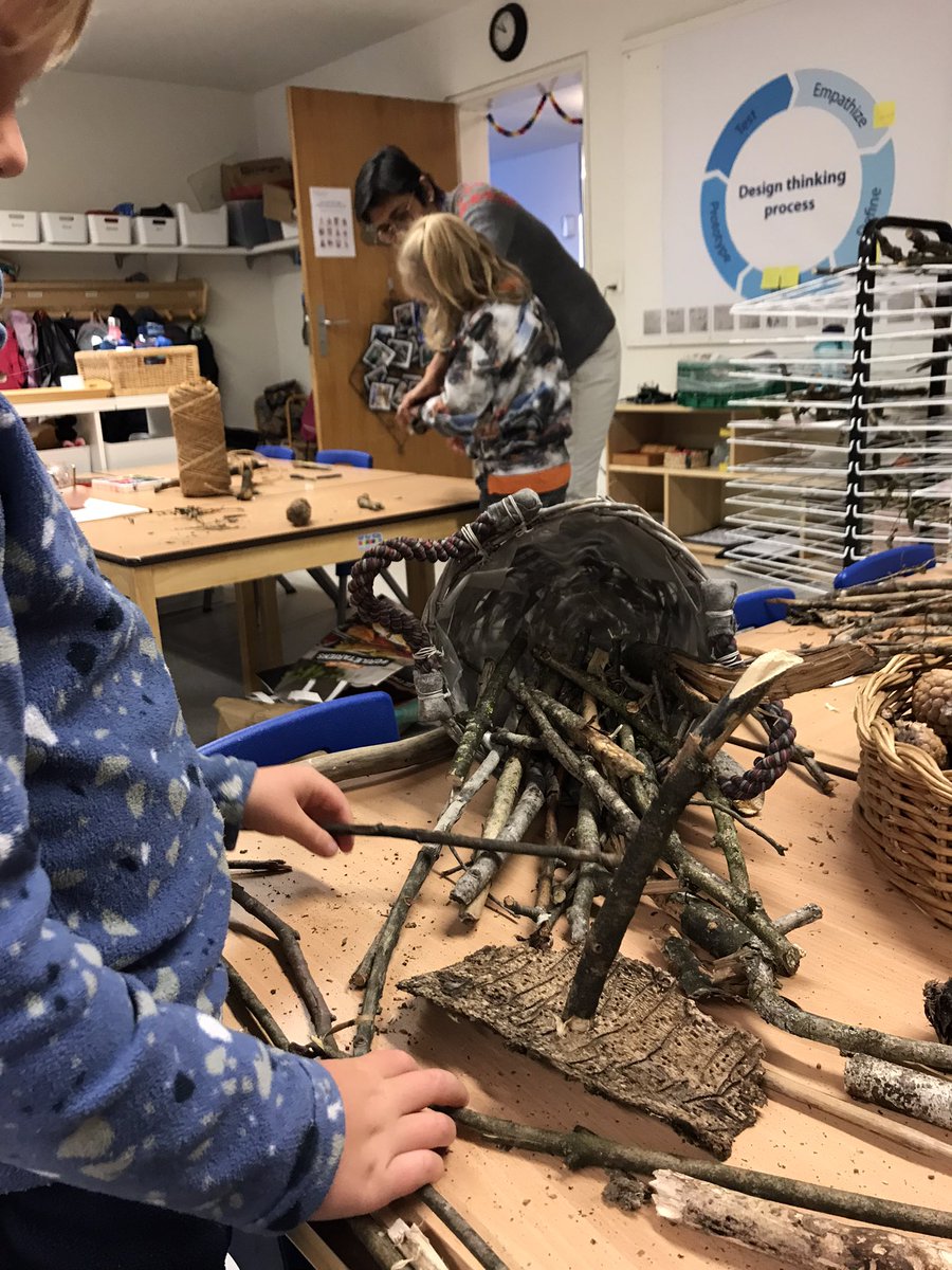 Fleamarketmummy's tweet photo. Using the design cycle to frame making boats with Kg using only natural materials. We’ll test them in the forest River on Thursday! https://t.co/CtrO0jP7iB
