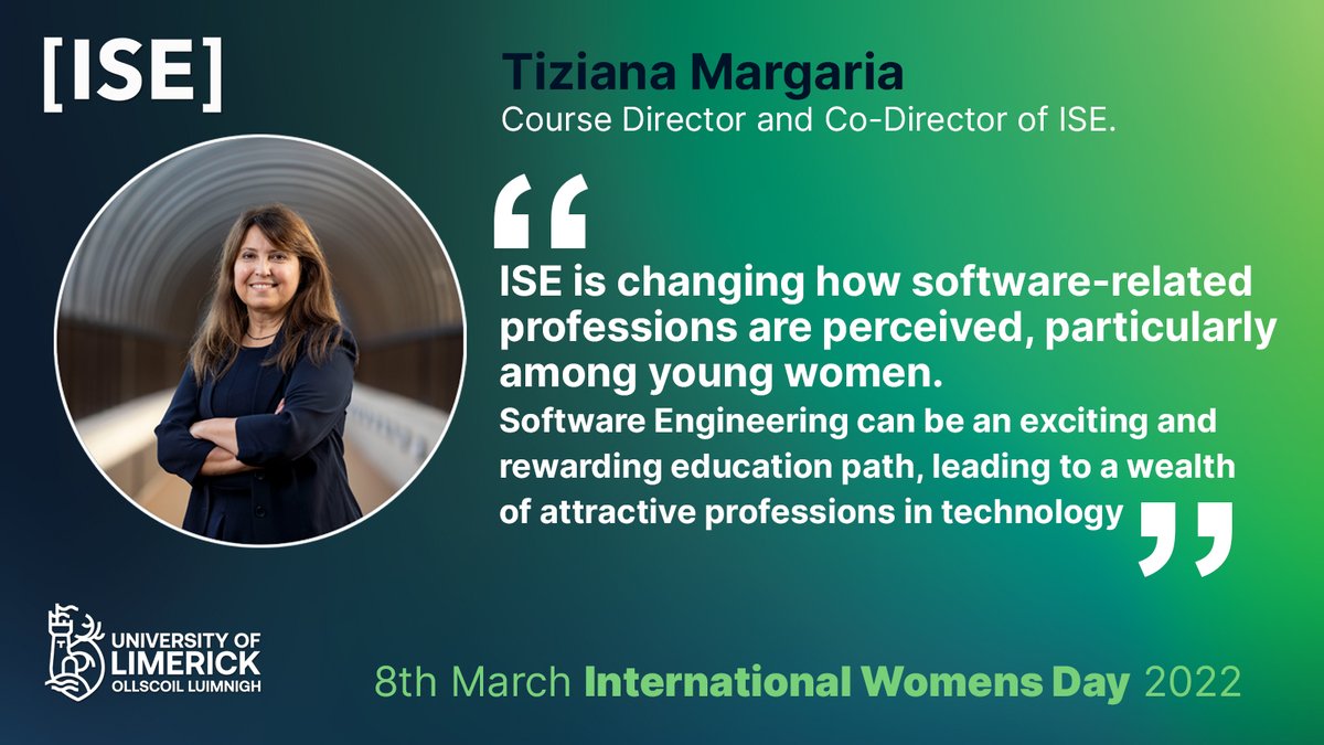Immersive Software Engineering (@immersivese) on Twitter photo Software runs the world, directly or indirectly. It is the immaterial fabric that connects systems and people. With ISE we are changing how the software related professions are perceived, particularly among young women. <a href="/TizianaMargari1/">Tiziana Margaria</a> 
#InternationalWomensDay2022 Software runs the world, directly or indirectly. It is the immaterial fabric that connects systems and people. With ISE we are changing how the software related professions are perceived, particularly among young women. <a href="/TizianaMargari1/">Tiziana Margaria</a> 
#InternationalWomensDay2022