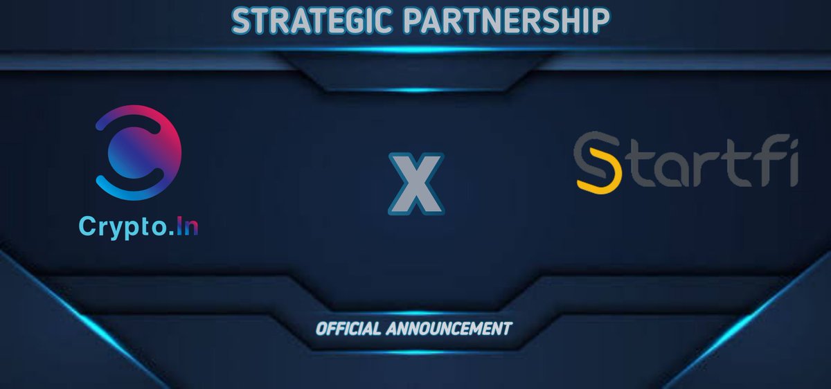 #Cryptoin so excited to announce partnership with @StartFinance

#StartFi is a utilizes the user-first approach to deliver Web3 solutions and services for users and projects on different blockchain networks natively. Content management using NFTs, INOs,IDOs, Farming and More.