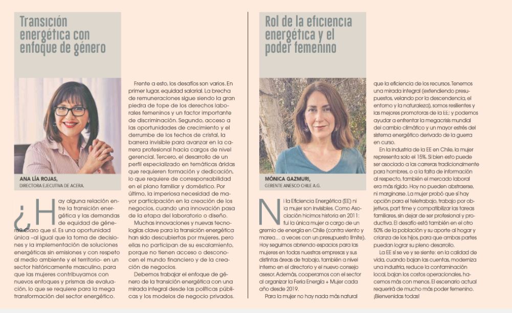 #DiaInternacionalDeLaMujer #8M2022 Tres mujeres fuertes de la energía analizan la inclusión en el sector 💪  Revisa lo que dijo nuestra Directora Ejecutiva Ana Lía Rojas (<a href="/analiaenergia/">Ana Lia Rojas</a>) para el especial del <a href="/DFinanciero/">Diario Financiero</a> 🙌 ▶️ buff.ly/34mULWi