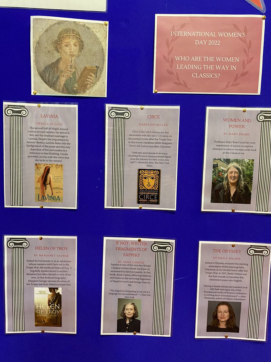 Hurst_Classics's tweet photo. Dies Internationalis Feminarum! See the displays around College of some of the foremost women from antiquity and in classical reception currently #iwd2022 @HurstRespect https://t.co/FHvVF2SExL