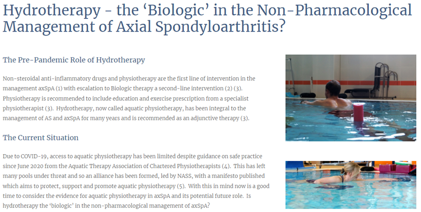 AStretch_Physio's tweet photo. 🚨Website UPDATE🚨

New blog out today by the brilliant Alasdair Davie @hydroworks2. 

A comprehensive review of the evidence base &amp; need for #hydrotherapy #aquatictherapy for those living with #axialspondyloarthritis #AS

Take a look
https://t.co/7ZASTOYiLW

#SaveOurPools 🌊🌊 https://t.co/qdfkimr6To