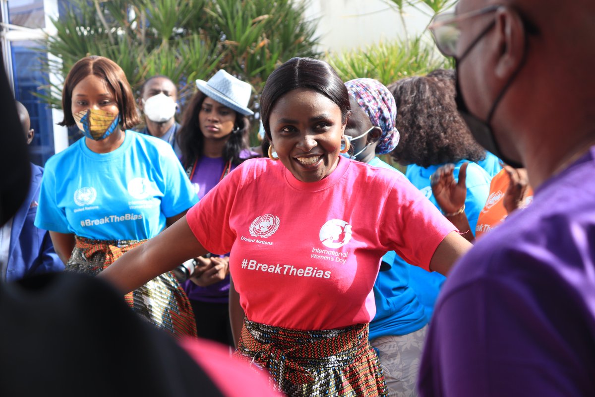 UNGambia's tweet photo. What bias are you breaking🥊 today? 🤔
Today, @UNGambia 🇬🇲colleagues came together to demonstrate their commitment to #BreakTheBias and to work towards an equal and sustainable future for all.
Our message? #GenderEquality & protecting #women is everyone's responsibility! https://t.co/LgIJMMkJdy