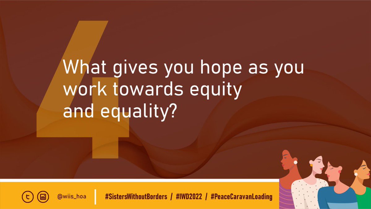 WIIS_HoA's tweet photo. The #SistersWithoutBorders tweet chat is on-going.
Welcoming those that have just joined us, Moving on to Question Four;
@AmriyaYahya, @rashidarana , @tiba_tanzania and @IddyWasila.
#IWD2022
#PeaceCaravanloading https://t.co/hJQBAA8Xv1