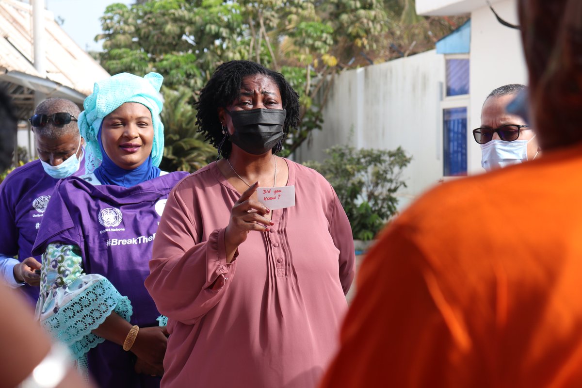 UNGambia's tweet photo. What bias are you breaking🥊 today? 🤔
Today, @UNGambia 🇬🇲colleagues came together to demonstrate their commitment to #BreakTheBias and to work towards an equal and sustainable future for all.
Our message? #GenderEquality & protecting #women is everyone's responsibility! https://t.co/LgIJMMkJdy