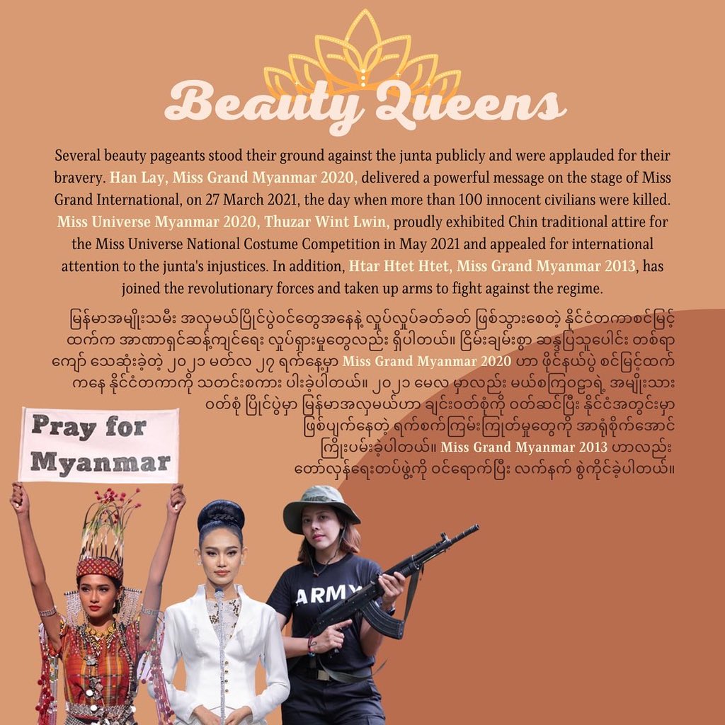 listenupmyanmar's tweet photo. (2/2) Today, on the International Women’s Day 2022, Listen Up Myanmar would like to celebrate our brave women who are doing their part in the revolution. #IWD2022 #BreakTheBias https://t.co/JR6WyF2KZD