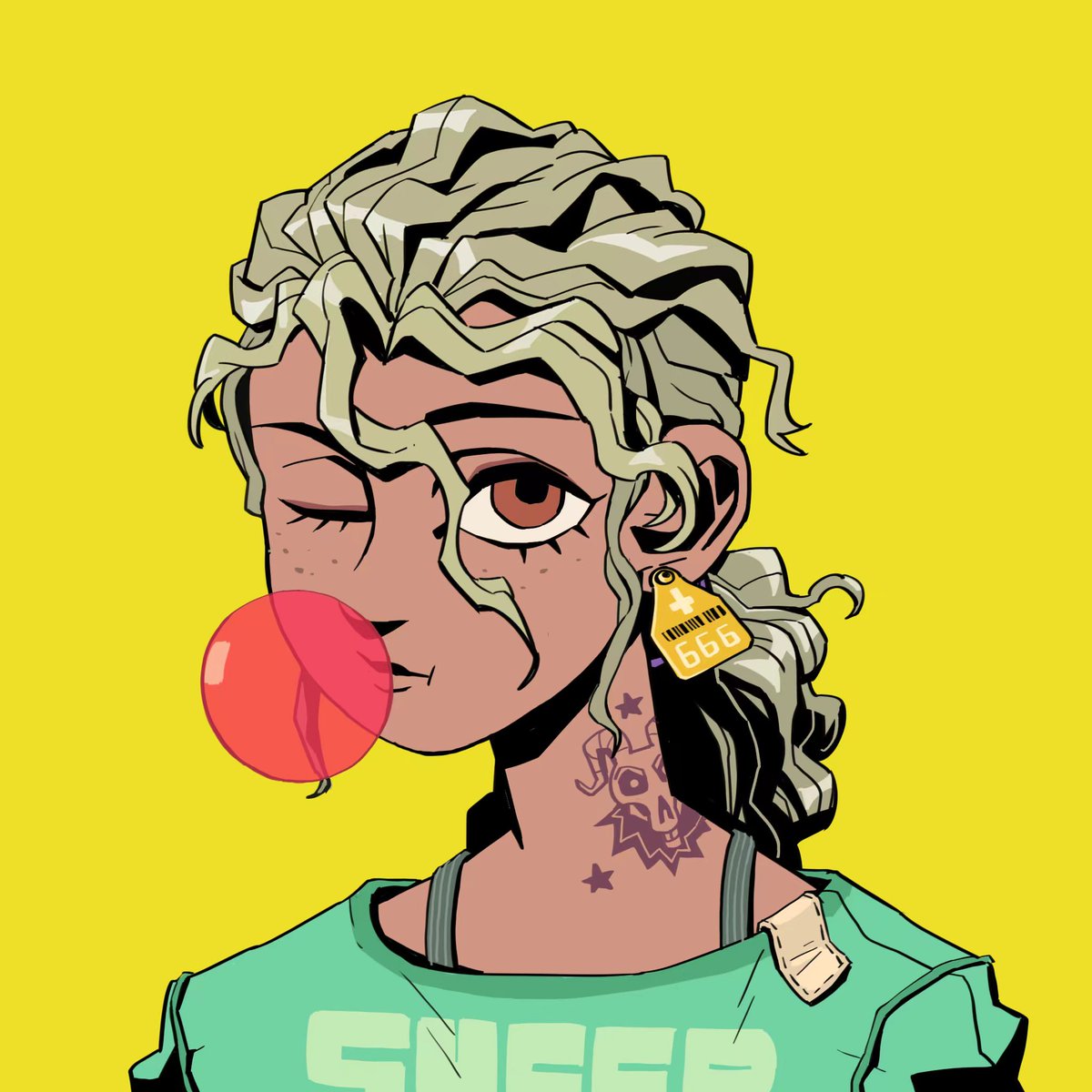 CthulhuCA22's tweet photo. When you ask for a punk girl blowing bubble gum...

That is it. 6⃣6⃣6⃣

Everybody, who's here for Ella😉😉😉😉😉!!!!

#NFTs #SneakPeek #NFTCommumity https://t.co/7W45Io7BJW