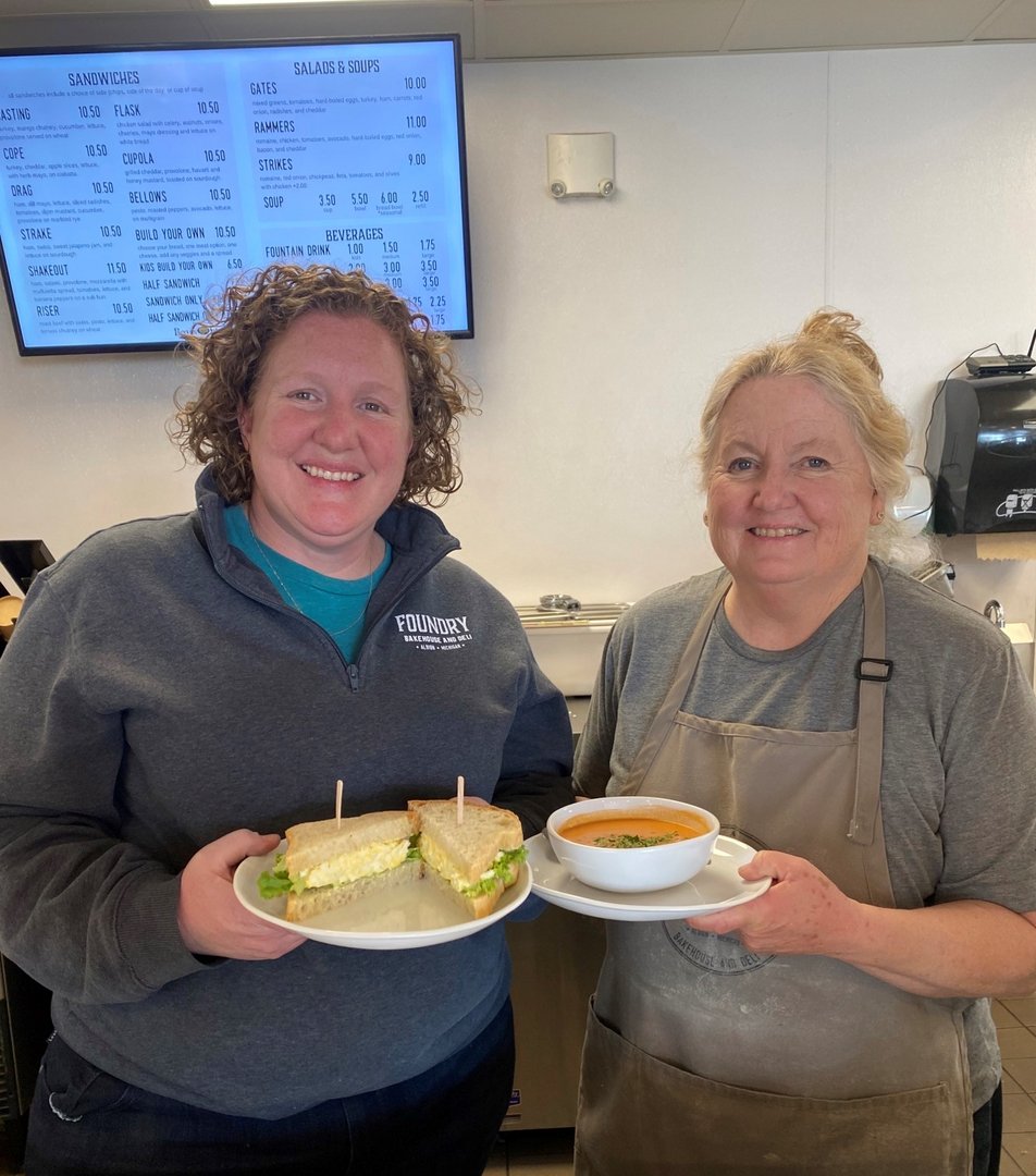 FoundryBake's tweet photo. Happy International Women's Day! We'd like to spotlight Emily & Karen the mother and daughter duo that ensure you have all your favorite Foundry treats. #femaleleaders #foundryteam https://t.co/iYFjES3i20