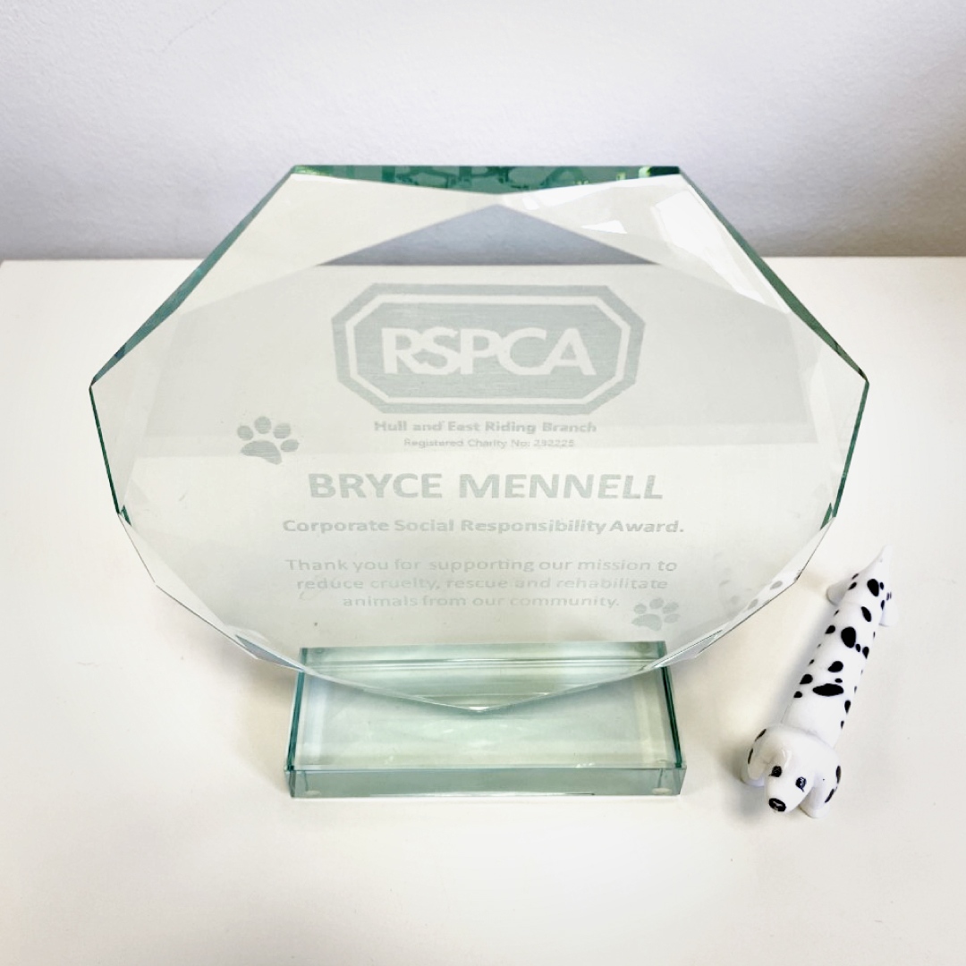 It's a pleasure to receive this Corporate Social Responsibility award from @RSPCAHull 🏆 As a studio of animal lovers, it's an honour to be able to work with such an amazing charity. We can't wait to get started on some really exciting projects... watch this space!