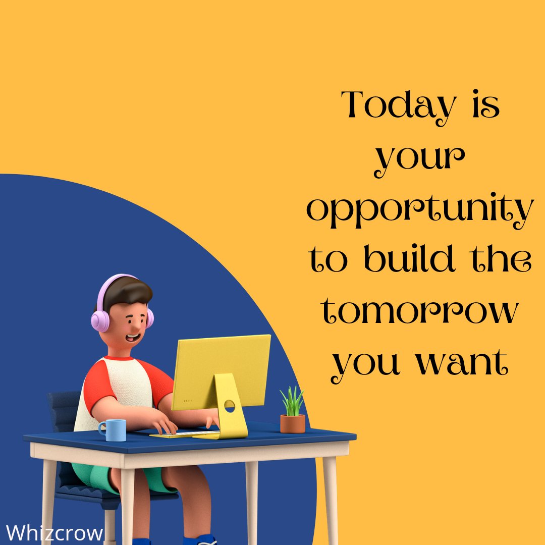 whizcrow's tweet photo. Today is the tomorrow you were worried about yesterday.
What's your excuse now?
Let's build the tomorrow you want for your business with #whizcrow
#whizard #goaldigger
#today #tomorrow #opportunity #building #life #betterment #hardwork #smartwork https://t.co/bY5vr1d6AK