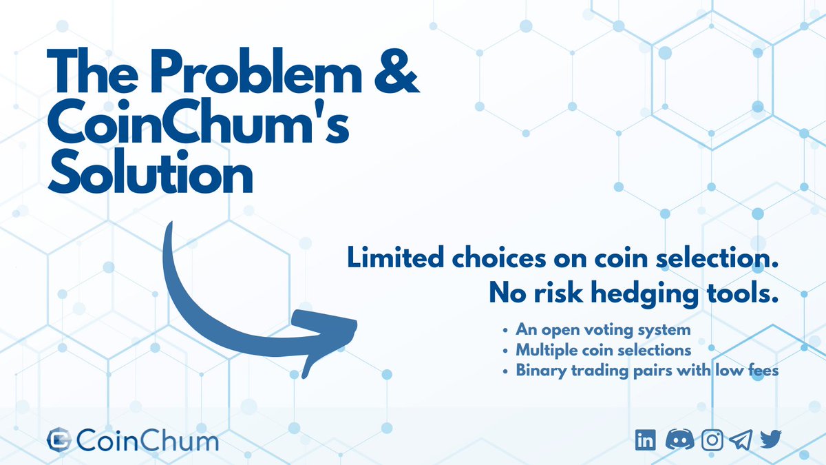 Coin_Chum's tweet photo. The problems we see in peer-to-peer trading with #cryptocurrency are what we envision to solve.

Learn more: https://t.co/jGdpeyldrv https://t.co/maPaE5yDY1