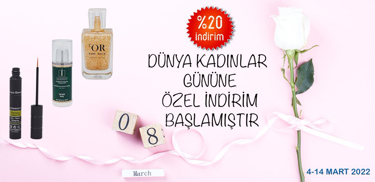 🌹Dünya Kadınlar Gününüz Kutlu Olsun
🌹Tüm cilt bakım ürünlerimiz %20 indirimde 

benc.com.tr 

#dünyakadınlargünü
#WomensDay 
#8Mart