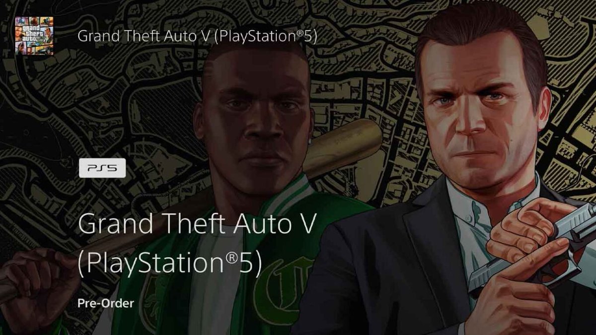 PressStartAU's tweet photo. GTA V's PS5/Xbox Series X Version Has Appeared On The PlayStation/Xbox Store And Is Cheaper Than Expected https://t.co/30DpM8tUcp https://t.co/O4iT9BXcXM