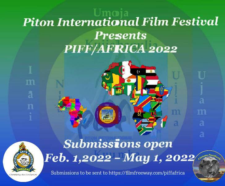 Submissions Open for PIFF/Africa 2022.
<a href="/NicMoyo/">Nicholas Moyo</a> @moysarzim <a href="/zifftweets/">Zimbabwe International Film Festival</a> <a href="/WFOZICAPA/">IIFF(International Images Film Festival)</a> <a href="/Guruuswamedia/">Guruuswa film factory</a> <a href="/HurungweF/">Hurungwe Arts Festival</a> <a href="/namaszim/">National Arts Merit Awards - #Zimbabwe</a> <a href="/NatGalleryZimb/">National Gallery of Zimbabwe</a> <a href="/fkandishaya/">farai</a> <a href="/MadlelaDlelas/">Madlela Skhobokhobo</a> <a href="/AforDZimbabwe/">Artists for Development</a> @CinemaZW