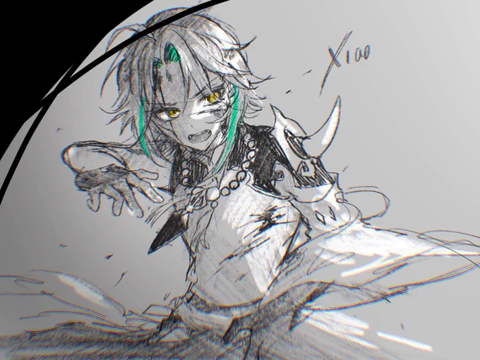 結局デジタルで描いた魈さま1時間くらい 