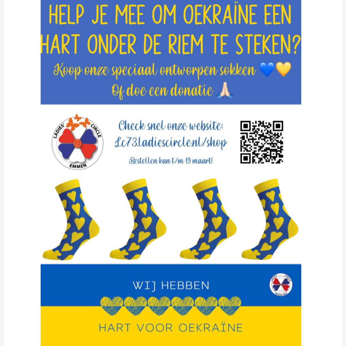 Met mijn <a href="/LadiesCircle/">Alexandra Worm</a> AssenLC39 proberen we ook ons ook in te zetten voor de slachtoffers en vluchtelingen in Oekraïne. Help je mee? Je krijgt er nog warme voeten van ook! #Oekraine #StopPutinNOW #HelpUkraine