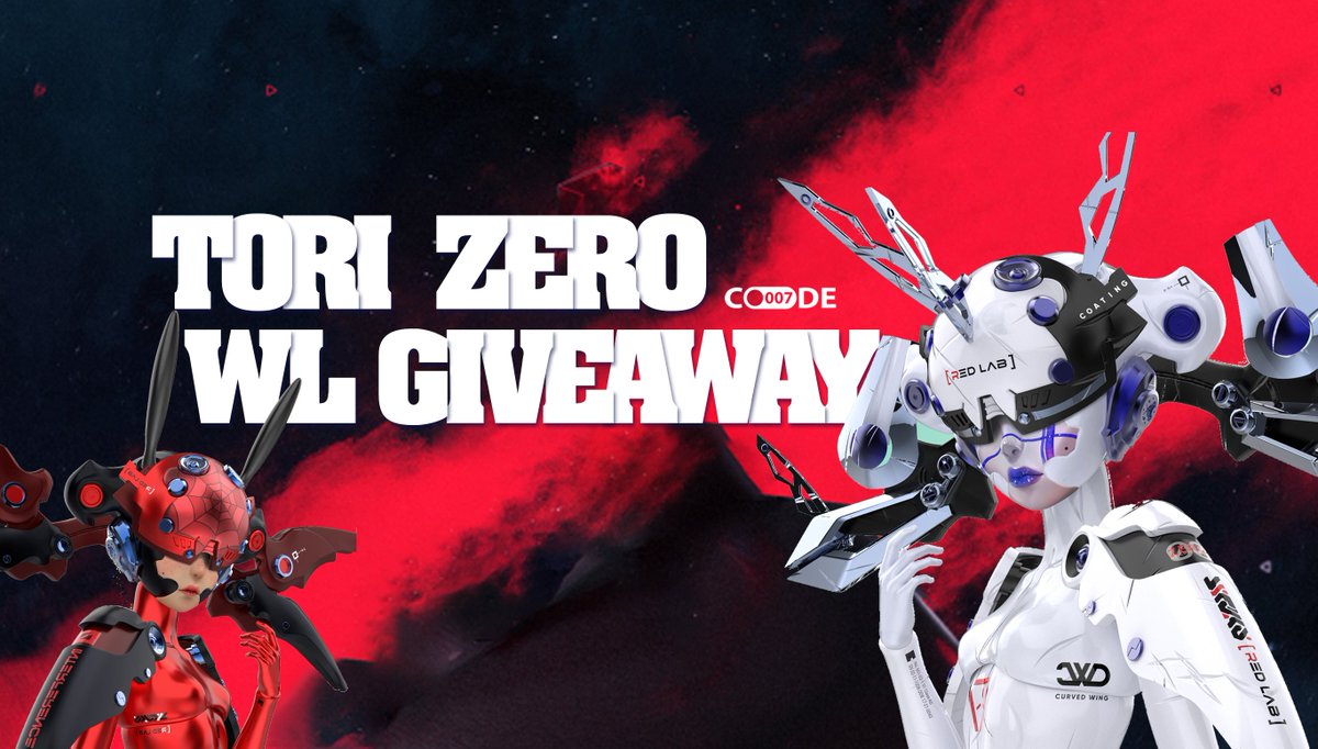 🎉ToriZero &amp; CODE007 화리드랍
🎁WL*5명(추첨) ⏳48시간
1⃣ 팔로우 
<a href="/ToriZero_REDLAB/">Tori Zero</a>  
<a href="/CODE007_KR/">CODE007</a> 
2⃣좋아요❤️ 및 리트윗
3⃣구글폼:
forms.gle/2eb9cc3mqFgSdz…

#torizero #code007 #Whitelist #Giveaways