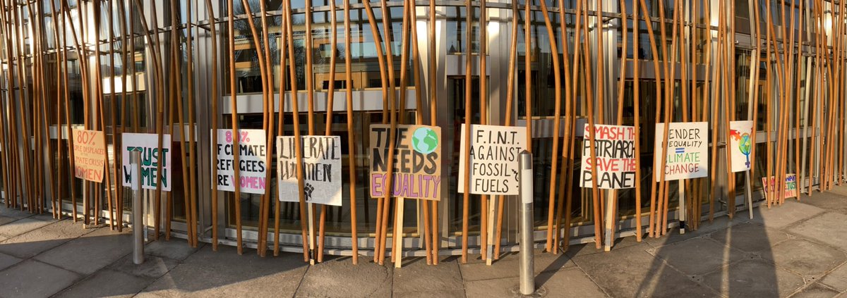 Women behind bars! #IWD2022 at the <a href="/ScotParl/">Scottish Parliament</a> for the #WomensClimateStrike
