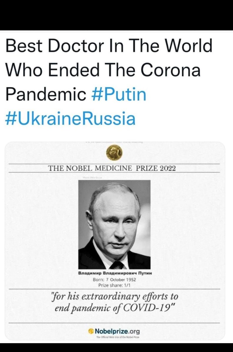alemekael's tweet photo. #UkraineUnderAttaсk
Thank you #Putin . You’ve ended the pandemic. https://t.co/89rdd6R0ep