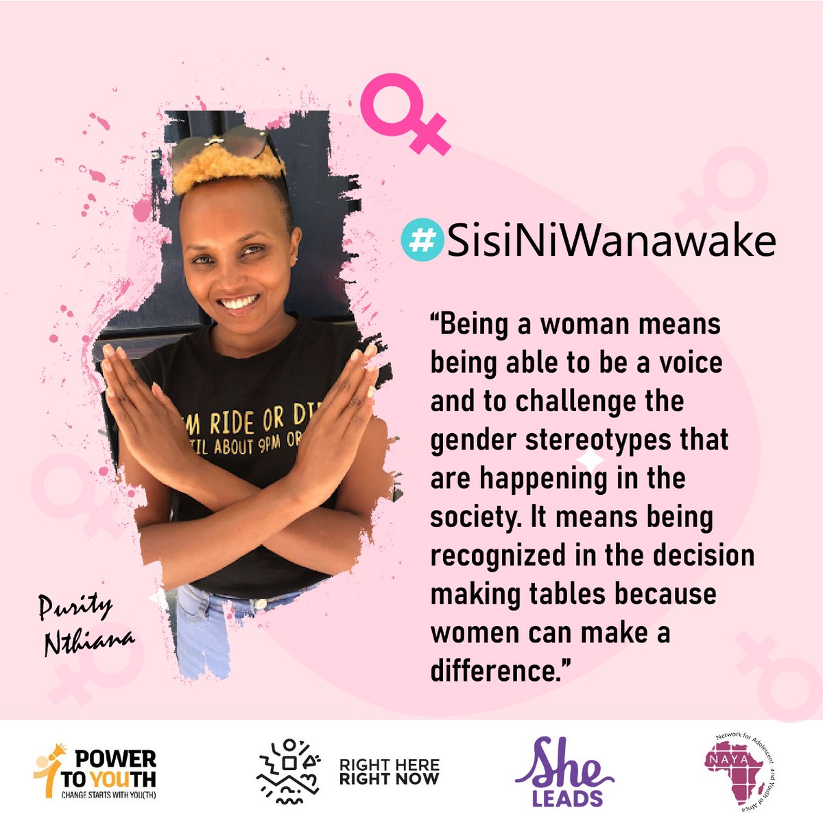 A woman's voice is a human voice. A woman has the power to challenge and change society for the better. I am proud to be a woman. - <a href="/kajuju_nthiana/">Miss Stanley</a> 

#SisiNiWanawake #BreakTheBias #SheLeadsHeLeads #WomenInLeadership #RHRN2KE #IWD2022
