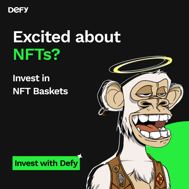 Defy_Club's tweet photo. Introducing Baskets on Defy. Curated coins based on your interests. Invest in the Metaverse Basket now!

Get Defy, Get Started!