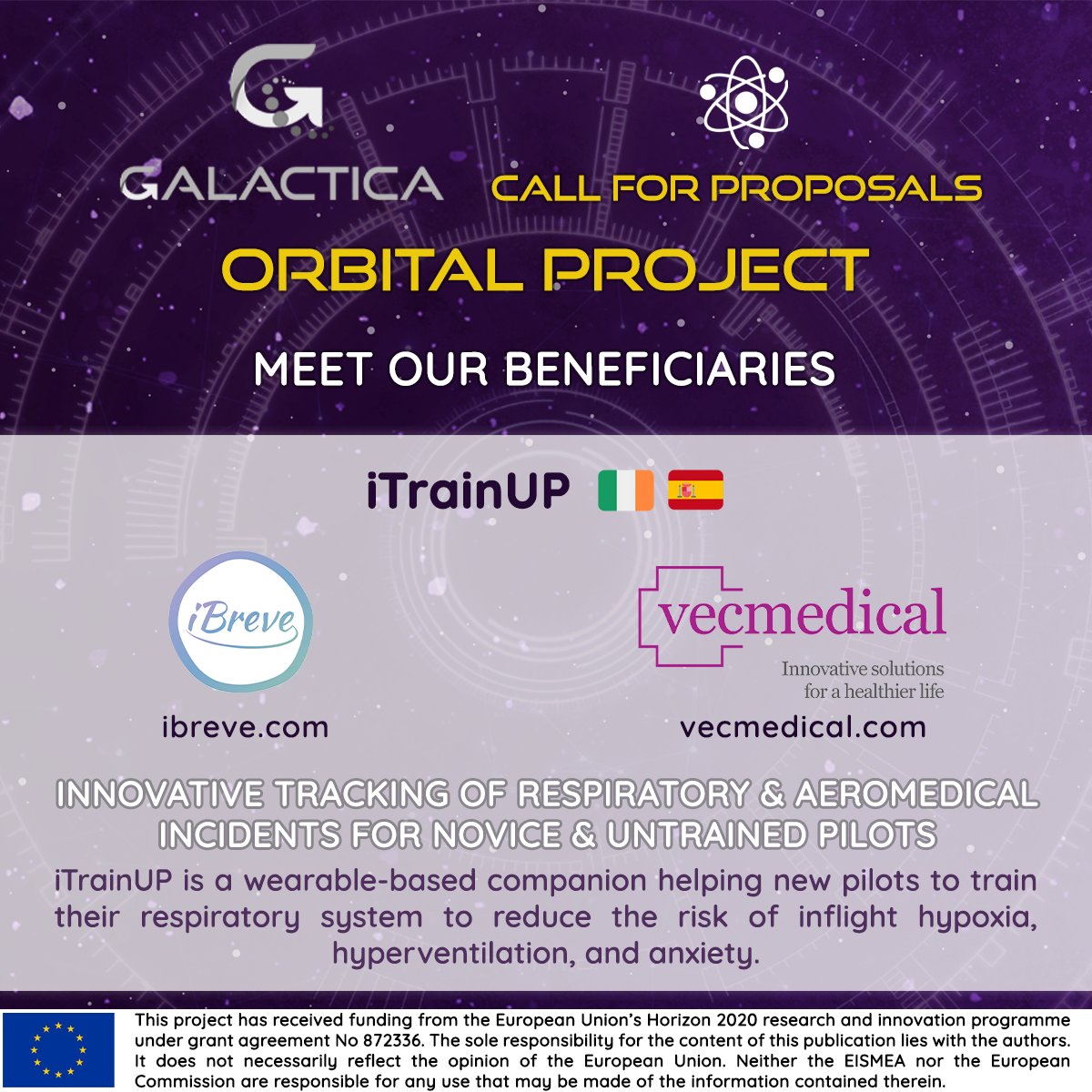 GALACTICA_EU's tweet photo. 🏆Meet iTrainUP #OrbitalProject beneficiaries:
@iBreve & @Vecmedical developed a wearable-based companion helping pilots to train their respiratory system and reduce airmedical incidents.
#textile #advancedmanufacturing #aerospace
#Innosup @EU_EISMEA @EU_Growth https://t.co/tZaMOlPFdn