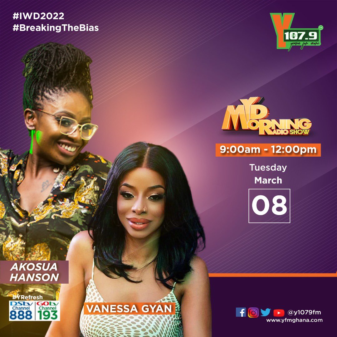 winstonmicheals's tweet photo. Next Up on @Y1079FM : The Gorgeous @AkosuaHanson x The Lovely @Vanessa_Gyan on The #MydMorningRadioShow https://t.co/xV4uFNp9lz