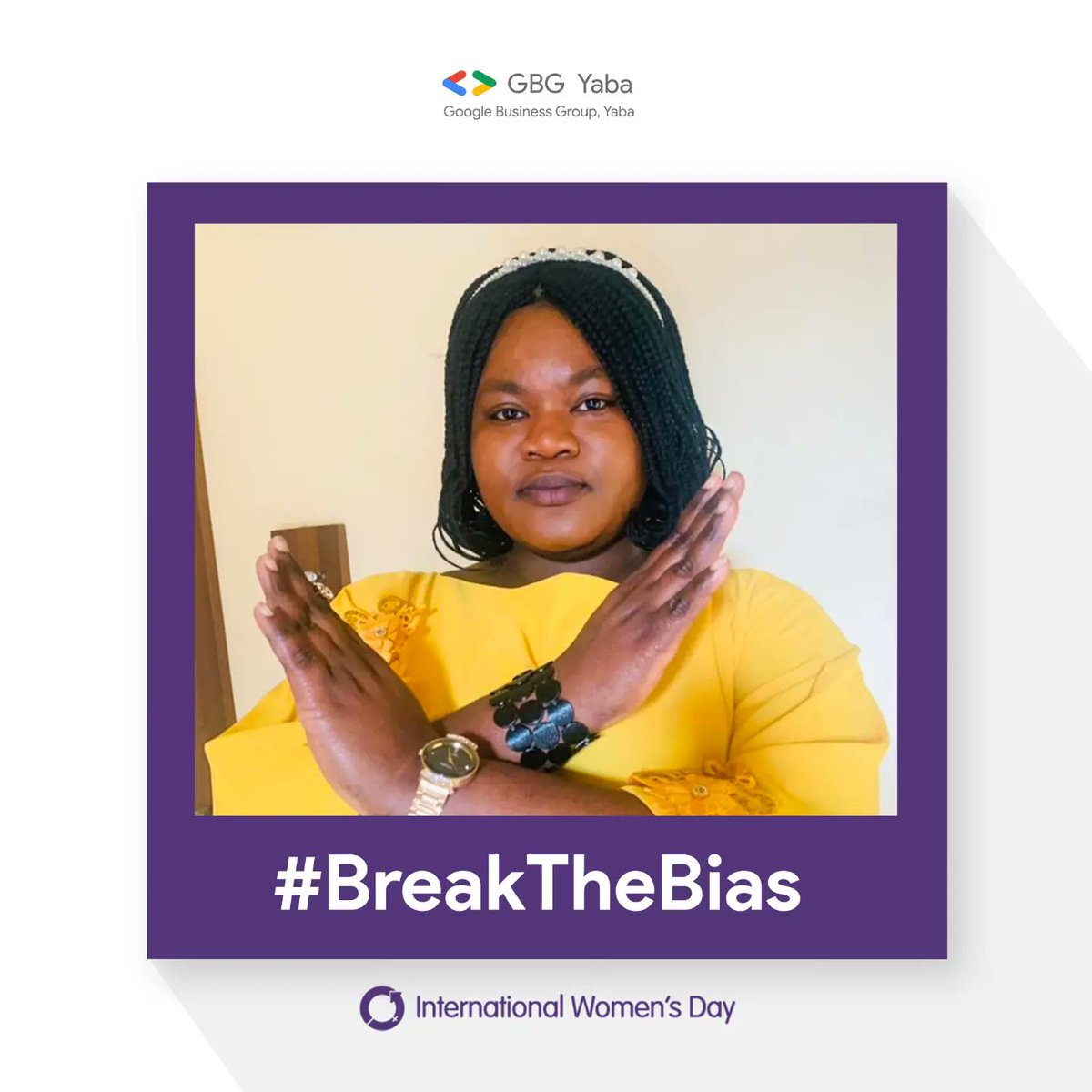 gbgyaba's tweet photo. Womenwill Yaba and GBG Yaba, in collaboration with the IWD community, are lending our hands and voices to help rid the world of bias, stereotypes, and discrimination. https://t.co/mH9jQ490O0