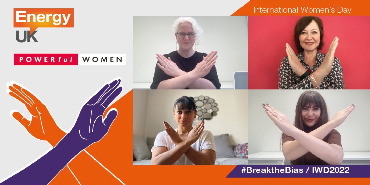 EnergyUKcomms's tweet photo. Hi!  It's the @_PfWomen team &amp; we’re taking over EnergyUK’s Twitter today for #IWD2022!🙅🏻‍♀️
We're proud to support amazing #womeninenergy and are working to #BreakTheBias 
We’ll be sharing stories &amp; resources through the day.
What are you doing to celebrate today?
 #TwitterTakeover https://t.co/39rpz8IKsQ