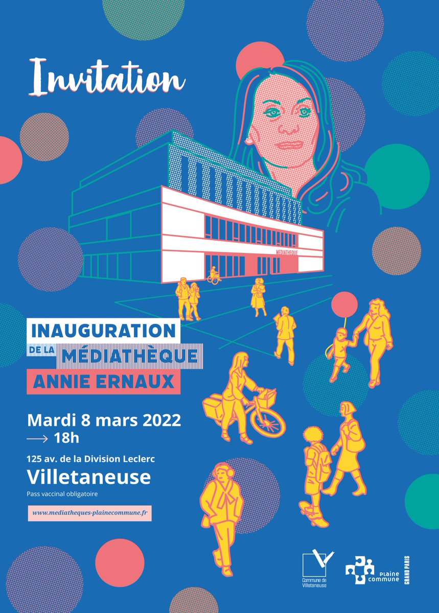 PlaineCommune's tweet photo. #8mars|✨La nouvelle médiathèque Annie Ernaux @Villetaneuse sera inaugurée aujourd'hui dès 18h, à l'occasion  la #JourneeDesDroitsDesFemmes !

Un évènement festif ouvert à toutes et à tous avec @MathieuHanotin @DieunorE et l'autrice Annie Ernaux 🤩 https://t.co/OXyr7YyS4o