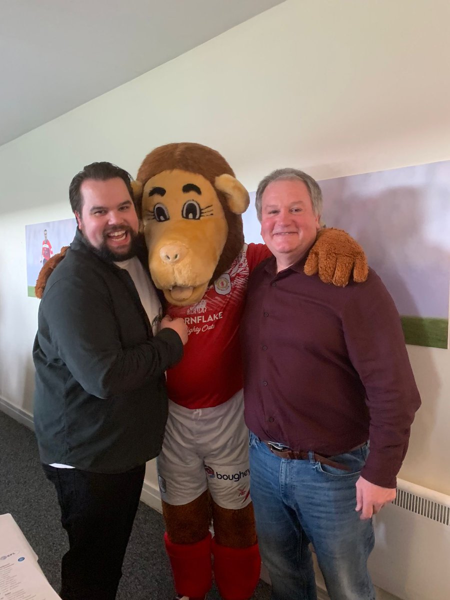 Looking at the smile on their faces you would of never have guessed <a href="/crewealexfc/">Crewe Alexandra</a> lost on the weekend! But how can’t you when Gresty the lion turns up to say hello during your client event!! You may be able to tell that Andrew and Liam have been wanting to hug Gresty for 20 years!