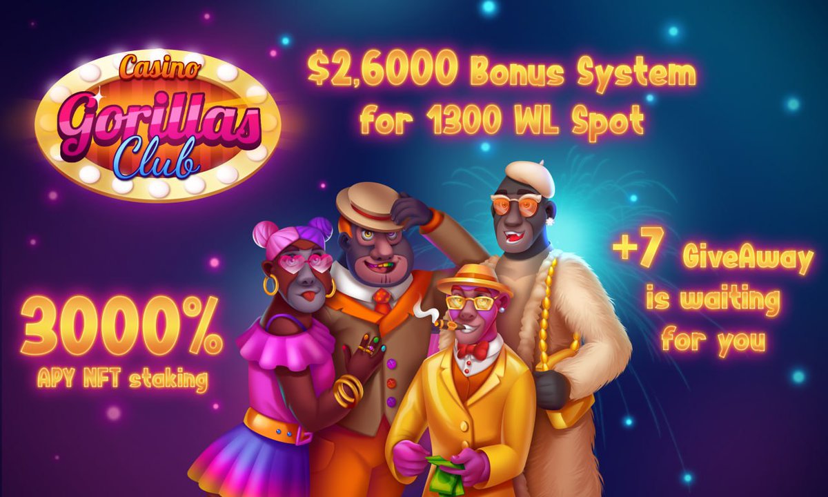 CasinoGorillas's tweet photo. 🎁GIVEAWAY🎁

🔥Gift for fam💜🔥

Prizes: 
🏆1 Daily Exclusive WL Spot

Must: 
1⃣Follow @CasinoGorillas&amp; @HighLordTheGame
2⃣RT + ❤️
3⃣Tag 3 friends &amp; Vote on our Discord Live Event

🔔Winner announced in 24 hours🔔
#nftAirdrops #NFTs #NFTGiveaway https://t.co/R5LxuJHA5Z