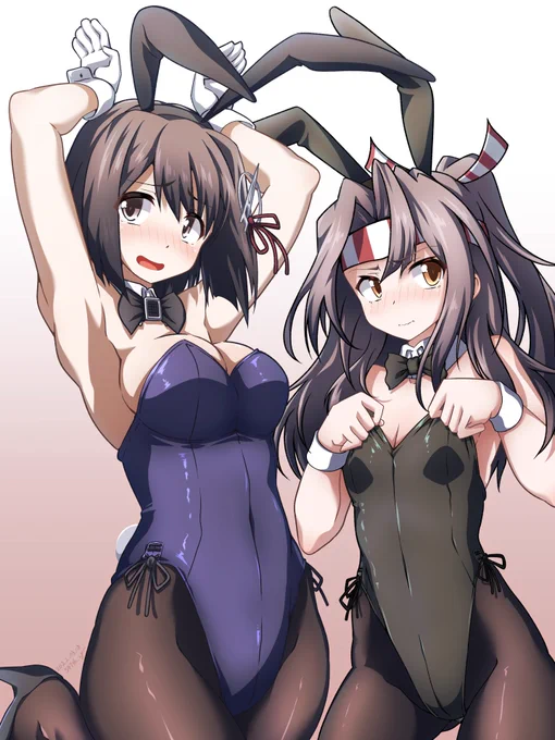 羽黒さんとづほちゃんにバニースーツを着てもらいました⊂⌒~⊃。Д。)⊃バニーイショウ ハジメテ カイタ...
#羽黒
#瑞鳳
#艦これ 