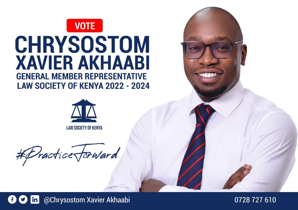 Mwass_'s tweet photo. Vote Mr Akhaabi this Thursday as your LSK General Member Representative β
#PracticeForward https://t.co/uer53IdJvZ