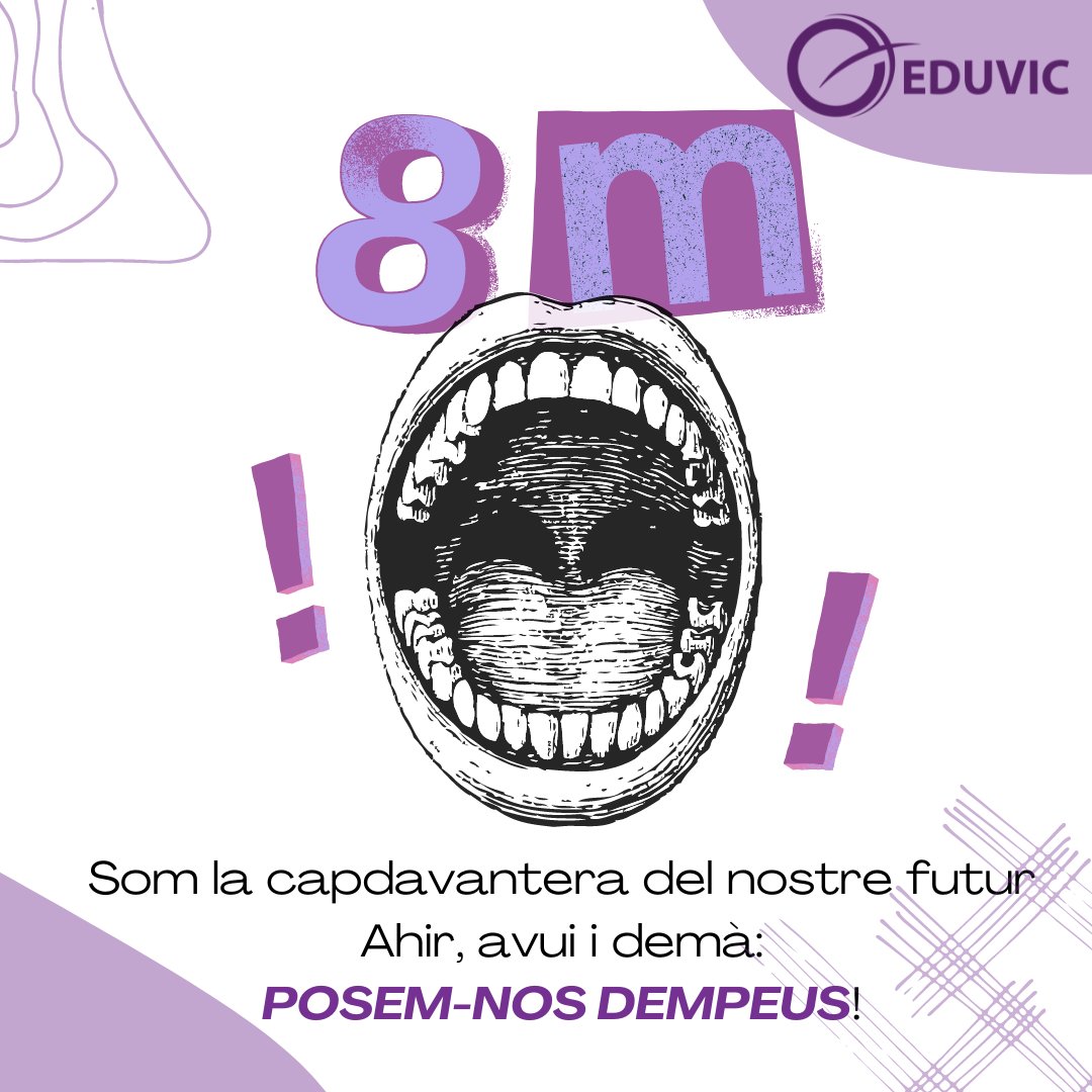 EDUVIC_coop's tweet photo. ♀⚧Avui és el dia de la dona i des d’EDUVIC continuem treballant per:

🟣Crear consciència sobre les desigualtats que SÍ continuen existint
🟣Emprar un llenguatge neutre i lliure de sexismes
🟣Una jornada laboral que reconegui la conciliació
FIL #8M2022 #8M #DiadelaDona #8demarç https://t.co/EPJmyYJB7D