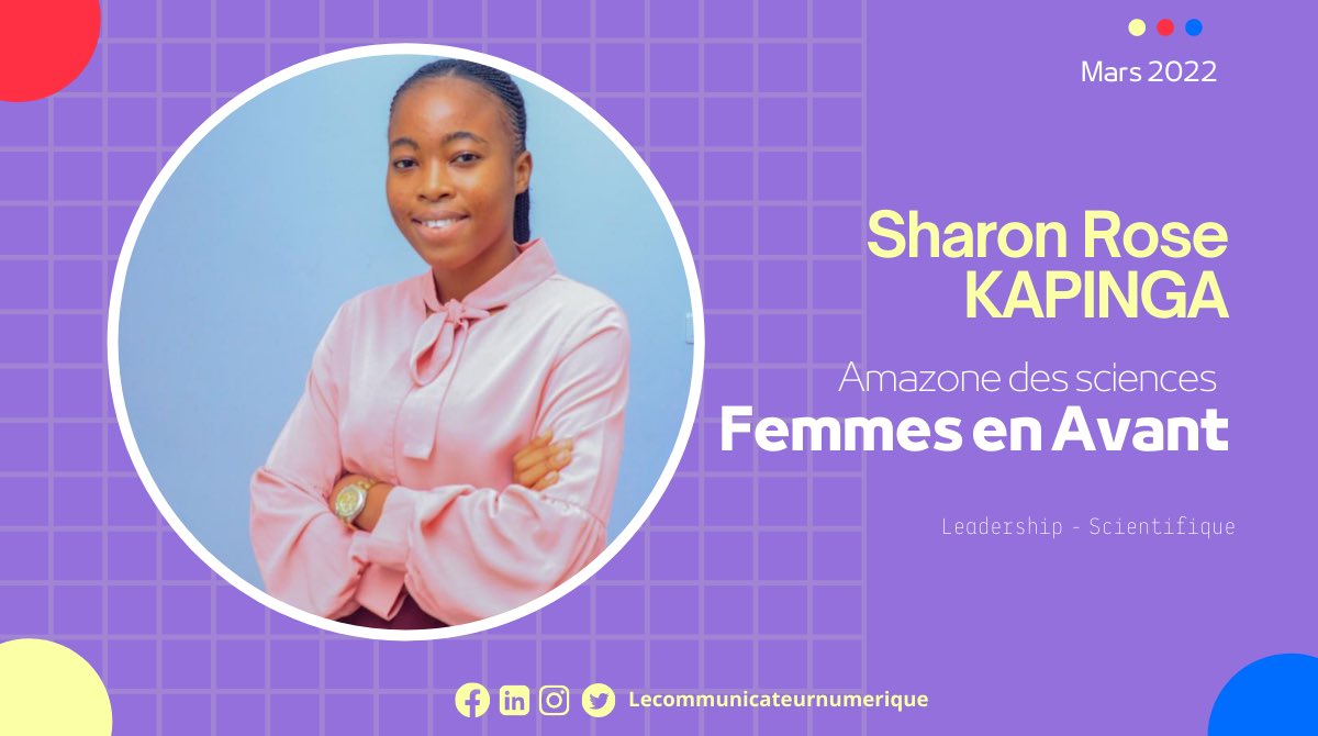 lenumerique_rdc's tweet photo. Nous irons à la découverte d’une Amazone des Sciences, Sharon Rose KAPINGA couronnée parmi les 57 autres femmes pour leur leadership par la première dame @DeniseNyakeru en mai 2021.
Contact : +243814682140
Profil sur ce lien : https://t.co/6R0coxDvZV
#Femmesenavant #SharonKAPINGA https://t.co/lcTvQYOABs