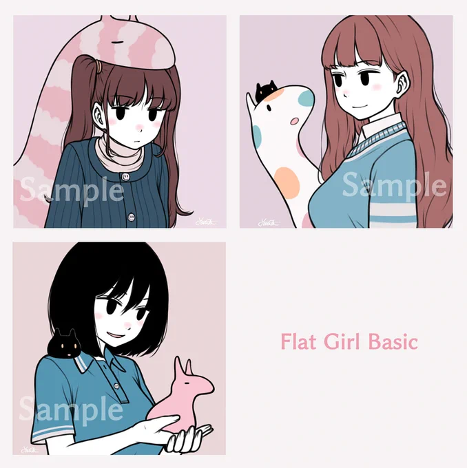 Flat Girl Basicというシリーズをopenseaで始めます。listは明日か明後日かそのぐらいに。noteにも書きましたのでよろしくお願いします 