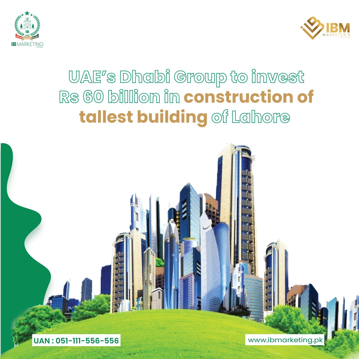 IBMarketing6's tweet photo. UAE’s Dhabi Group has signed an agreement with Pakistan to invest Rs60 billion in a construction project called the “Mubarak Centre” in Lahore, the capital of the city of Punjab.
#NestCity #IBMarketing #RealEstate #ibmarketingofficial #realestatepakistan #marketing #business #is https://t.co/u0f7Q0xbs0