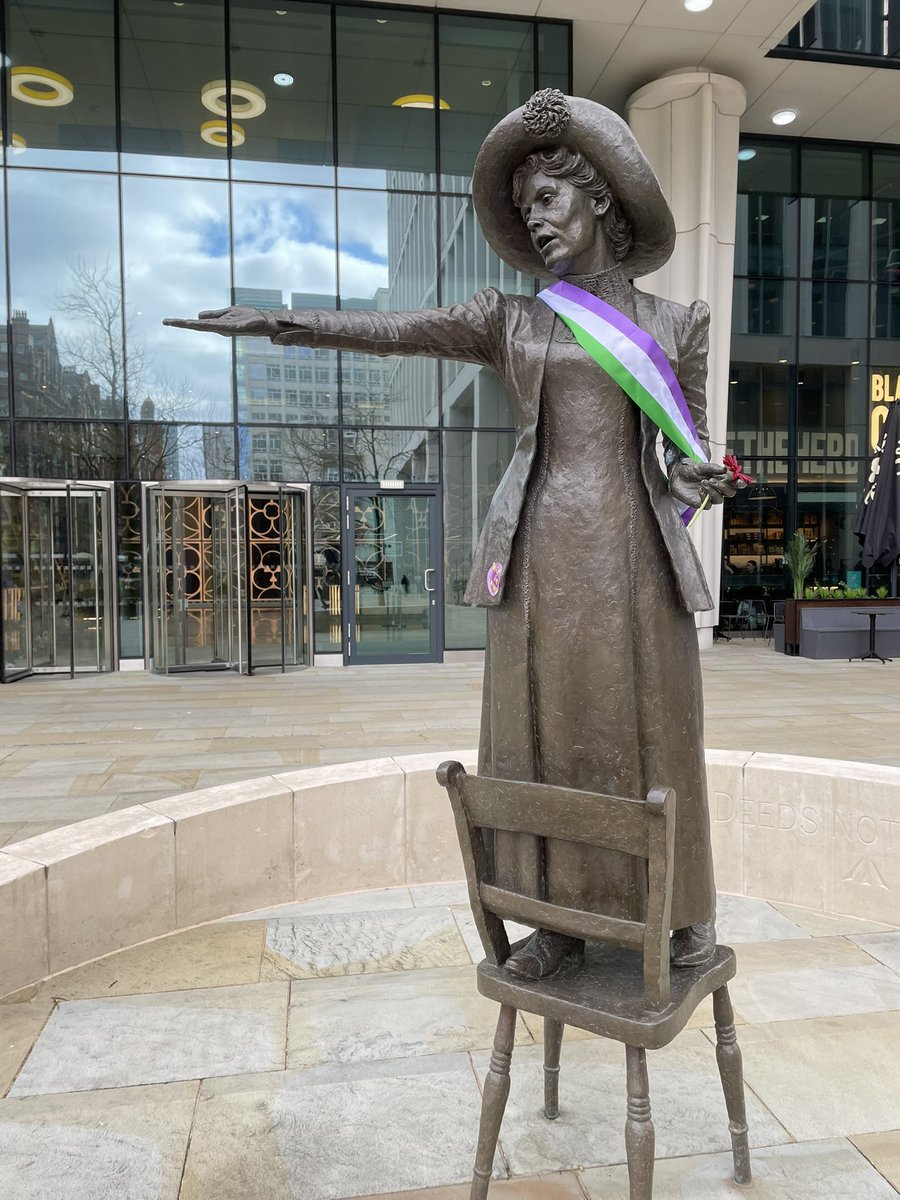 Inspiring to be in #Manchester on International Women’s Day #IWD where my walk every day to the office takes me past this Moss Side lady, founder of the #suffragette movement