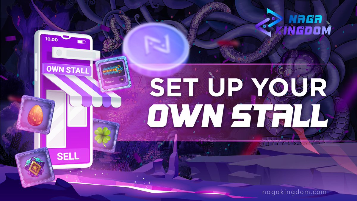 NagaKingdom's tweet photo. Players can set up their own stall to sell the items that are in their possession. 

#NFTGaming #Solana #Snakegame #gamefionsolana #trendgameonsolana #trendgame2022 https://t.co/chLL3YXZ8f